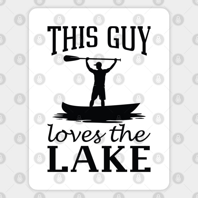 This Guy Loves The Lake Magnet by LuckyFoxDesigns